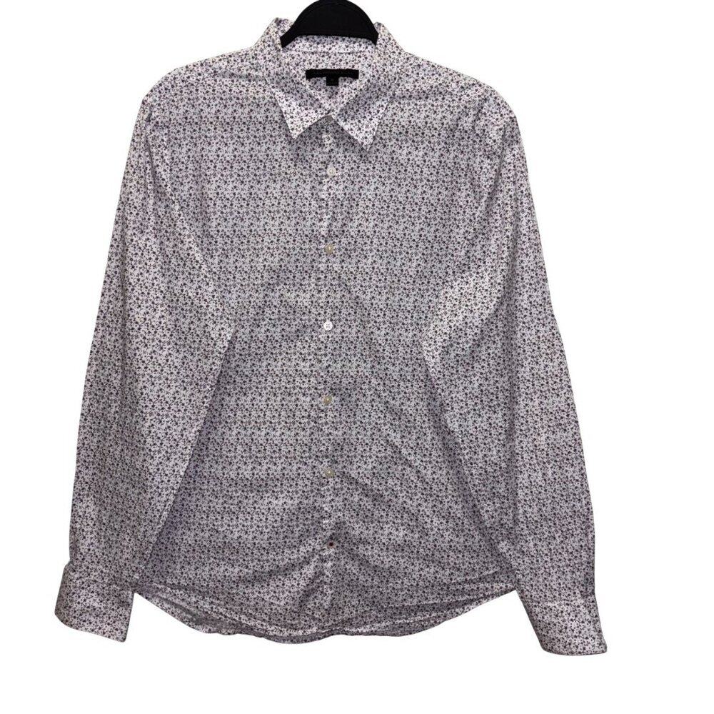 John Varvatos U.S.A. Mens White Floral Long Sleeve Button-Down Size Shirt M